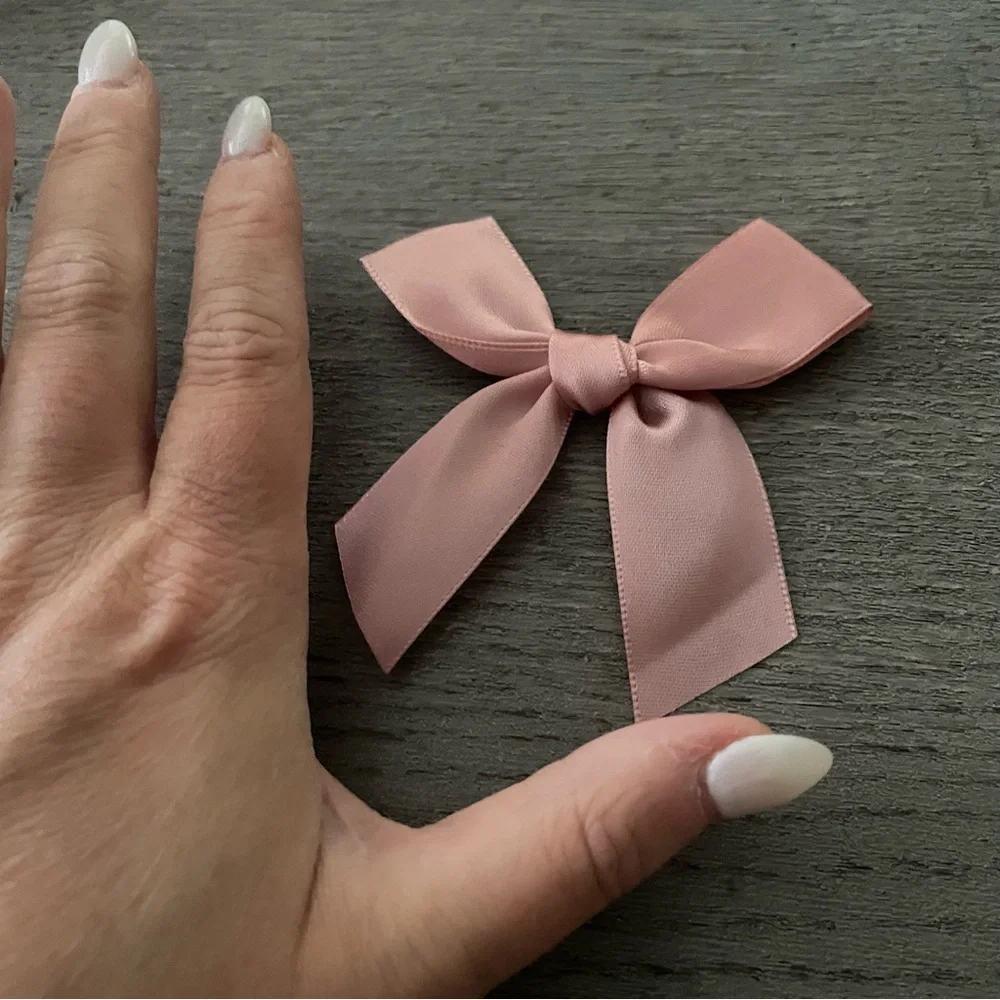 Set of 3 Mini Blush Satin Bows